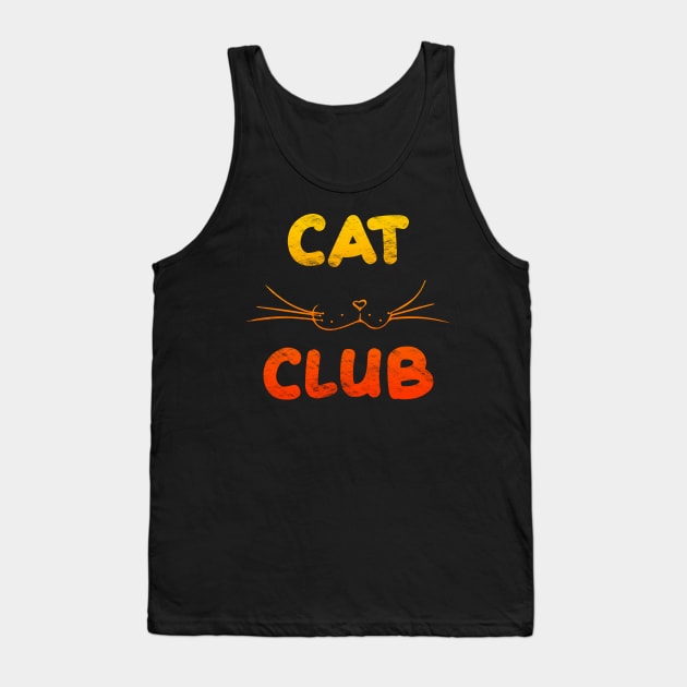 Cat Club - Orange Tank Top by Scailaret